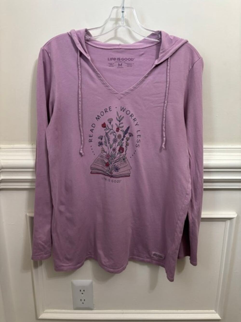 Life is Good Crusher Lite Hoodie Read More Floral Purple Medium